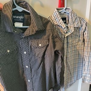 Wrangler pearl button boys size 5-6 (qty 2)